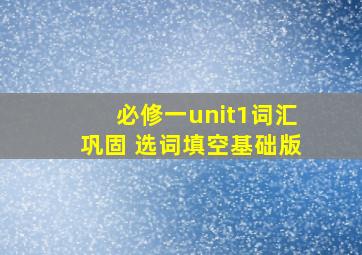 必修一unit1词汇巩固 选词填空基础版